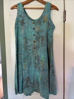Sleeveless Teal Maxi Dress with Button Front